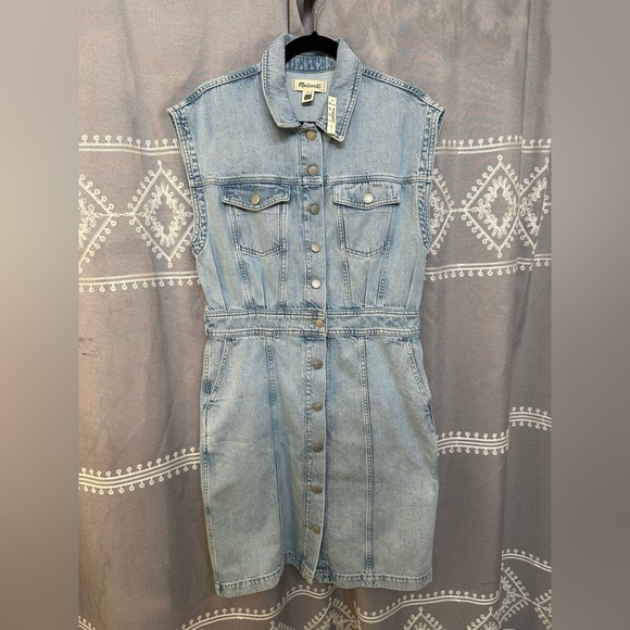 NWT Madewell Sleeveless Denim Dress 8 - Picture 1 of 4
